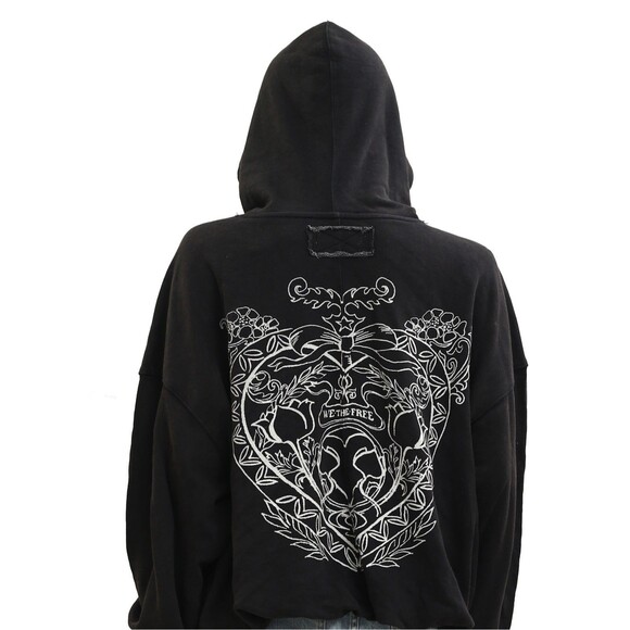 Free People We The Free Spirit Bubble Hoodie Sweatshirt Top Graphic M NWT 282904 - Picture 10 of 12